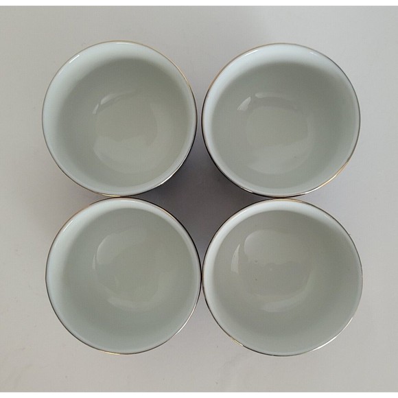 Vintage Japanese Porcelain Cobalt Blue Yunomi Sencha Tea Cups Flying Crane 4pcs - Picture 8 of 11